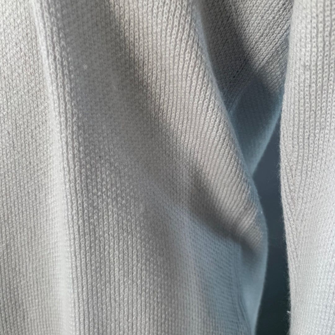 GIORGIO ARMANI Size XL Grey Contrast Trim Cashmere Silk V-Neck Sweater