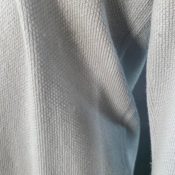 GIORGIO ARMANI Size XL Grey Contrast Trim Cashmere Silk V-Neck Sweater