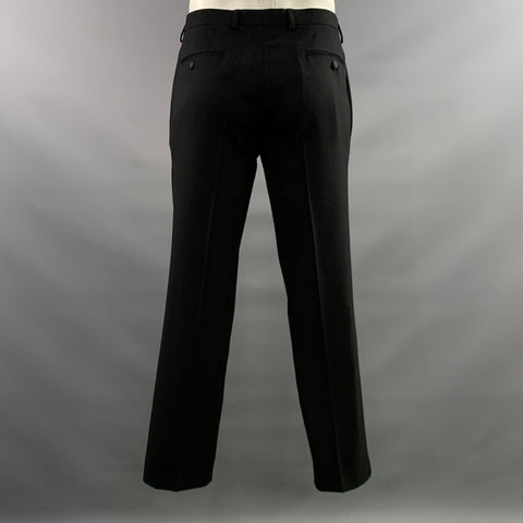 SANDRO Chest Size 42 Black Solid Wool Shawl Collar 38 28 Tuxedo