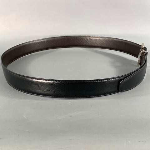 FERRAGAMO Size 40 Black Leather Belt