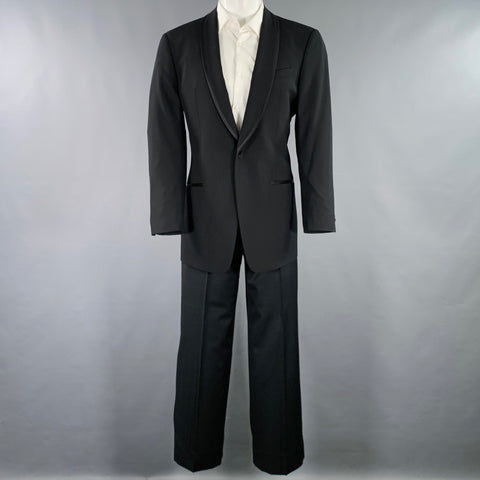 ARMANI COLLEZIONI Size 40 Black Wool Shawl Collar Tuxedo