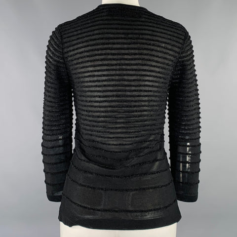 Cardigan côtelé noir en tricot YIGAL AZROUEL taille S
