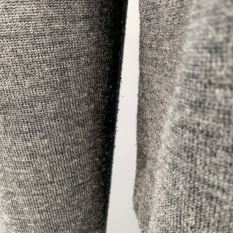 FRED PERRY Size L Grey Heather Wool Cardigan