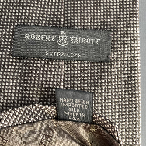 ROBERT TALBOTT Grey White Polka Dot Silk Tie