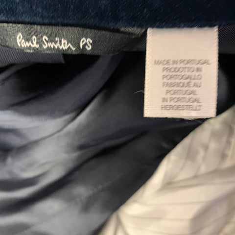 PS by PAUL SMITH Chest Size 38 Navy Velvet Cotton Notch Lapel Sport Coat