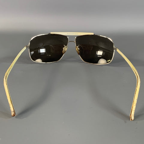 ERMENEGILDO ZEGNA Cream Silver Sunglasses