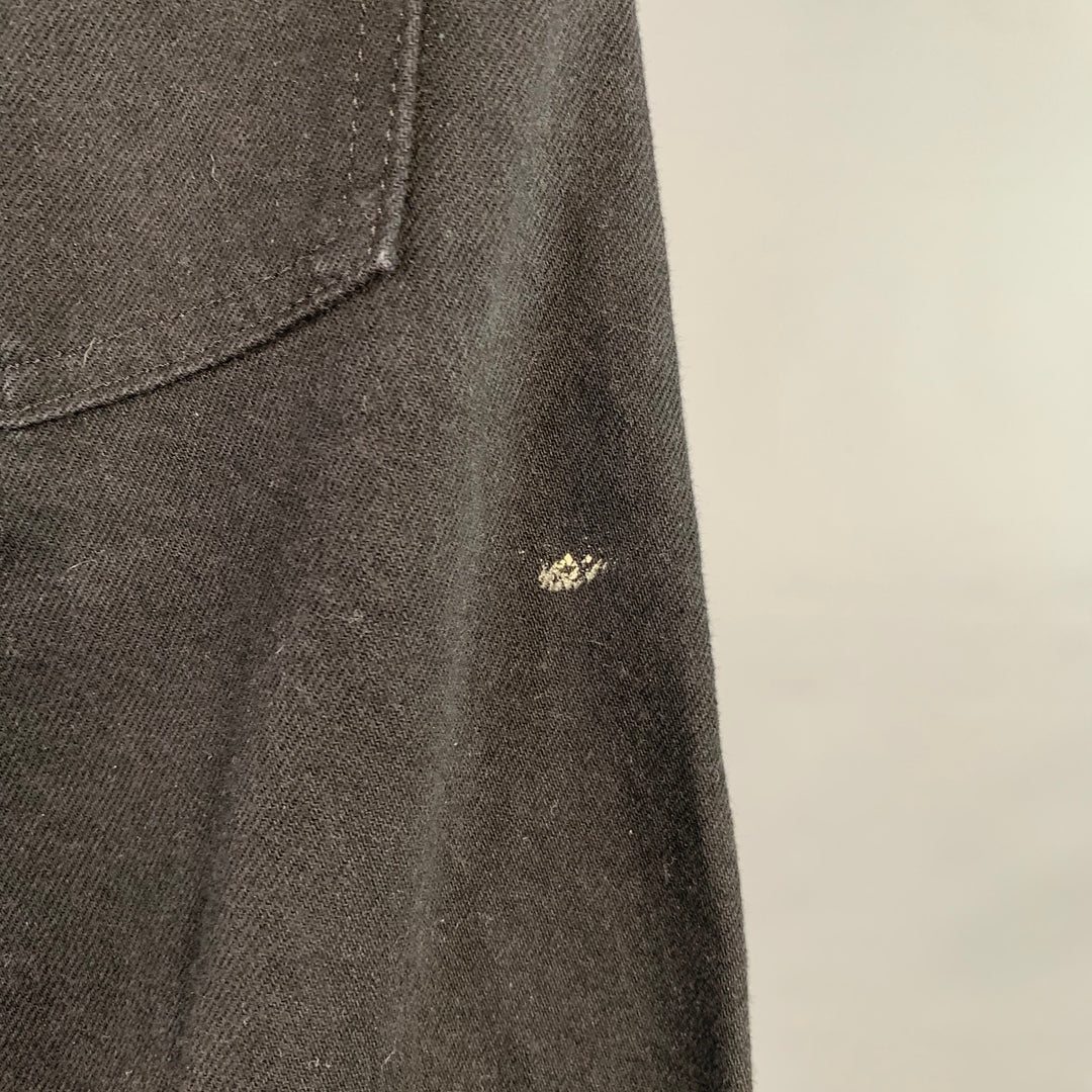 TUKI Size XL Black Twill Cotton Straight Five Pockets Jeans