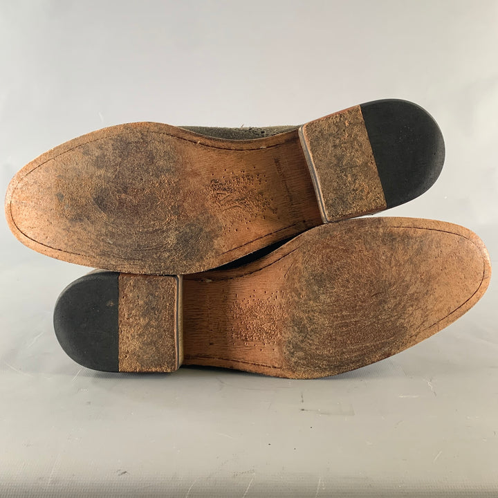 JOHN VARVATOS Size 9 Gray Suede Dress Lace Up Shoes