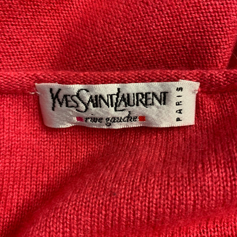 YVES SAINT LAURENT Size M Pink Coral Dolman Sleeve Pullover