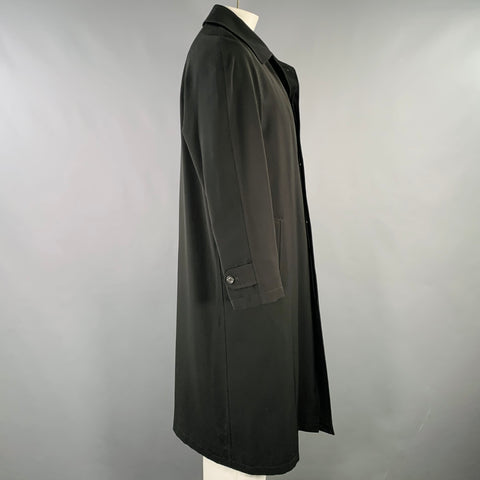 SANYO Size L Black Polyester Hidden Buttons Coat