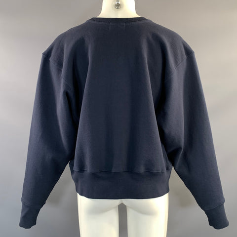 ENFANTS RICHES DEPRIMES FW2018 M Navy Graphic Cotton Crew Neck Sweatshirt