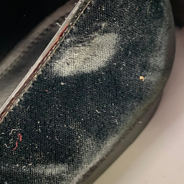 JIMMY CHOO Size 11.5 Black Grey Glitter Velvet Loafers