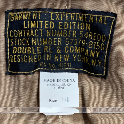 RRL by RALPH LAUREN Limited Edition Size L Garment Experimental Khaki Cotton Belted Military Jumpsuit