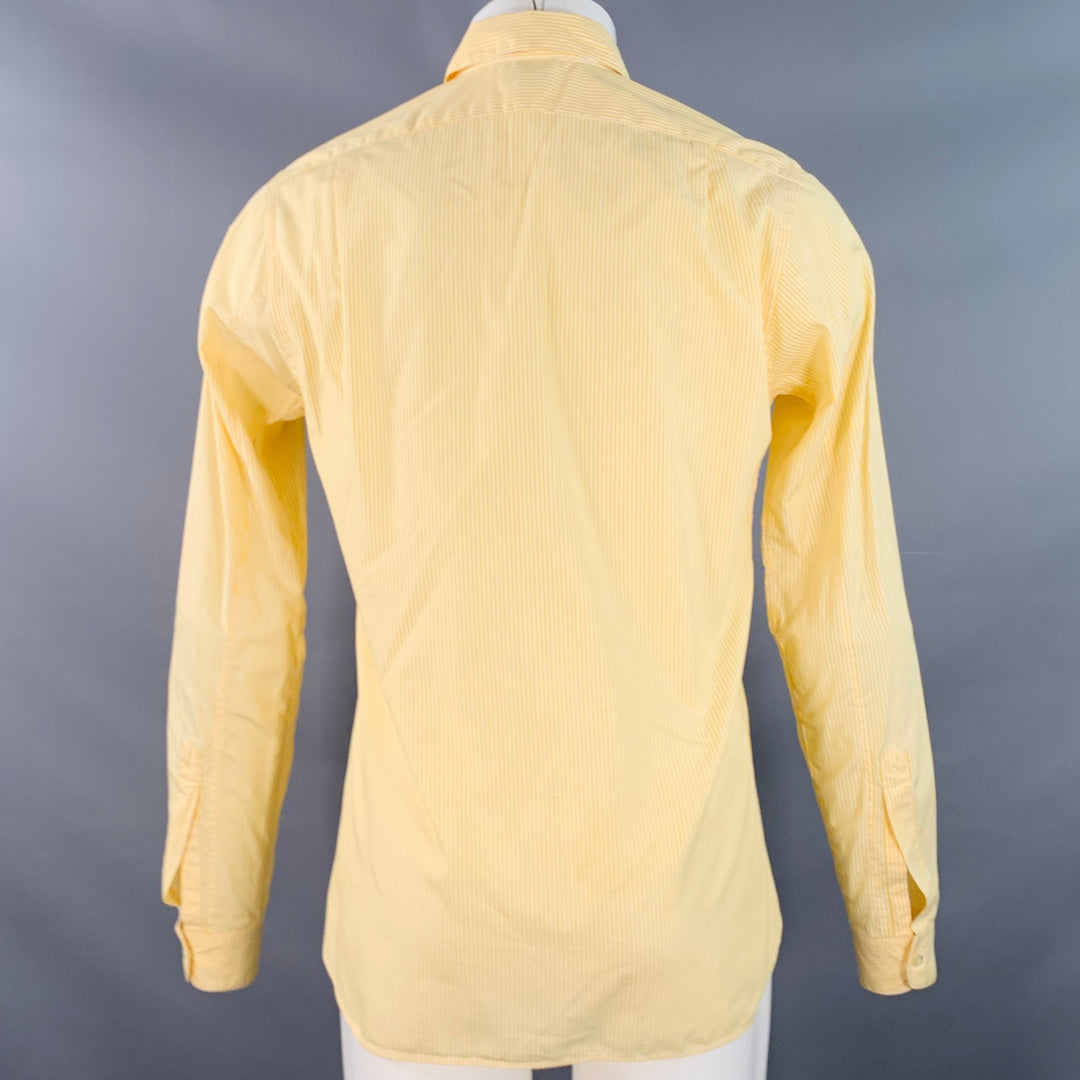STEVEN ALAN Size S Yellow White Stripe Cotton Button Down Collar Long Sleeve Shirt