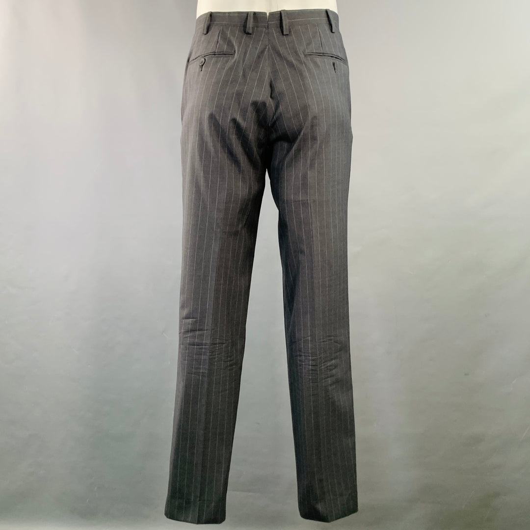 SARTORIO Size 44 Regular Grey Pinstripe Wool Notch Lapel Suit