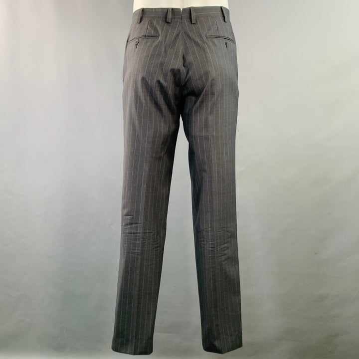 SARTORIO Size 44 Regular Grey Pinstripe Wool Notch Lapel Suit