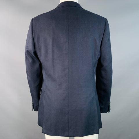 ERMENEGILDO ZEGNA Size 40 Navy Black Checkered Wool Sport Coat