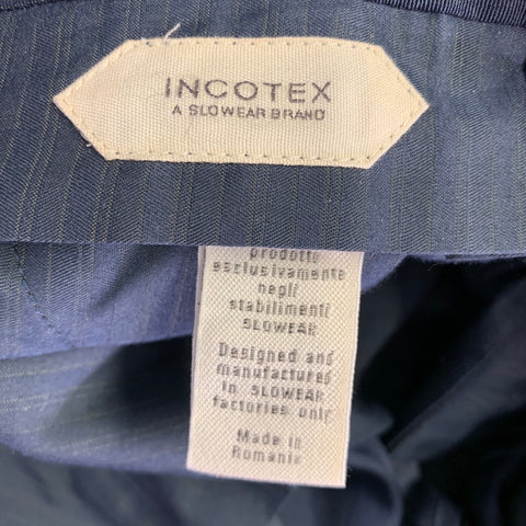 INCOTEX Size 34 Black Grey Plaid Wool Cuffed Dress Pants