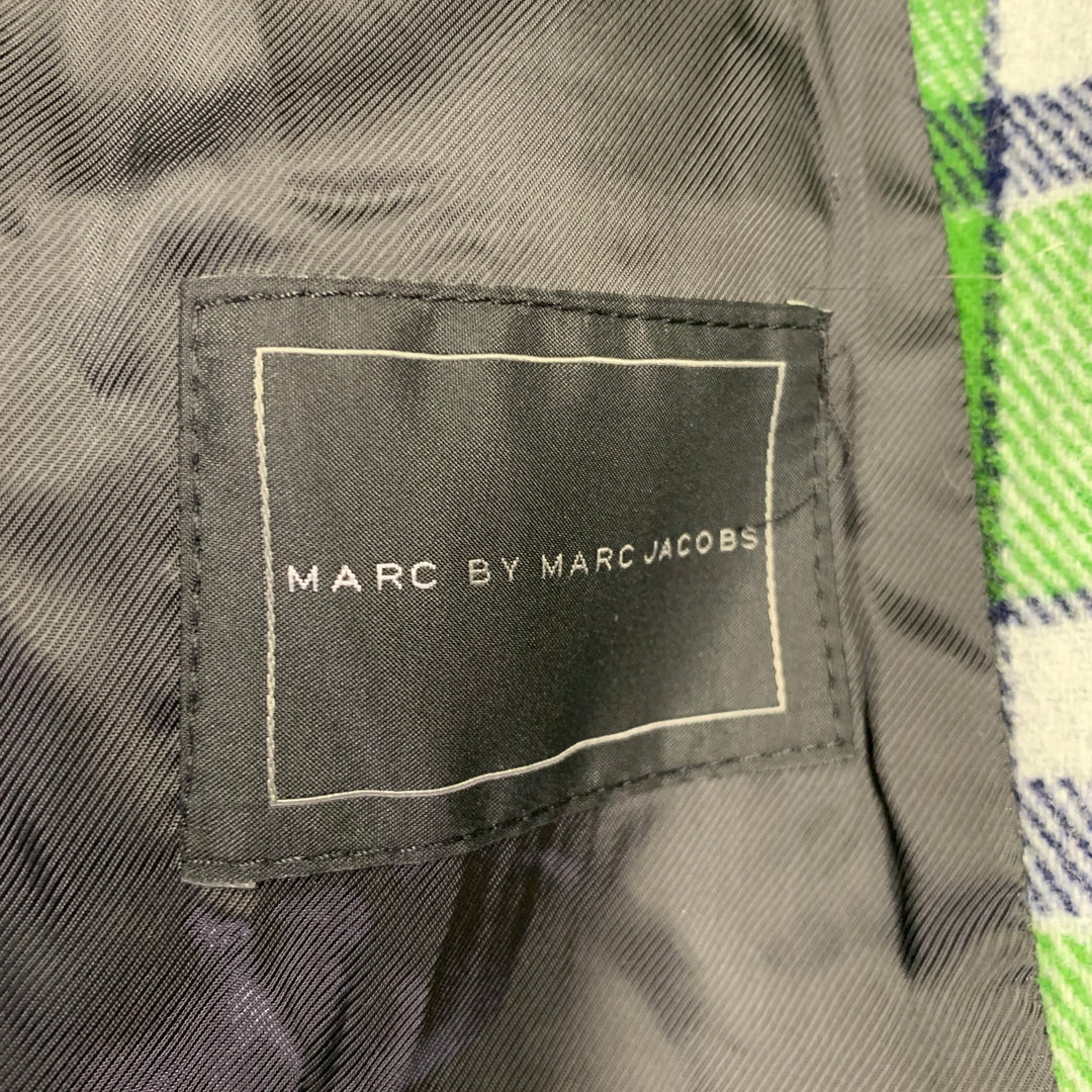 MARC by MARC JACOBS Size S Green Navy Plaid Wool Blend Sport Coat