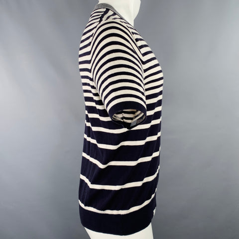 PS by PAUL SMITH Size M White Black Stripe Knit Crew-Neck T-shirt