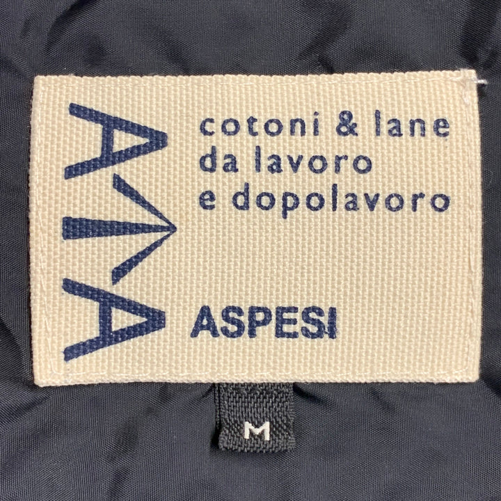 ASPESI Size M Black White Checkered Cotton Shirt Jacket