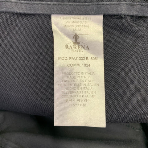 BARENA Size 30 Navy Wool Cotton Drawstring Casual Pants