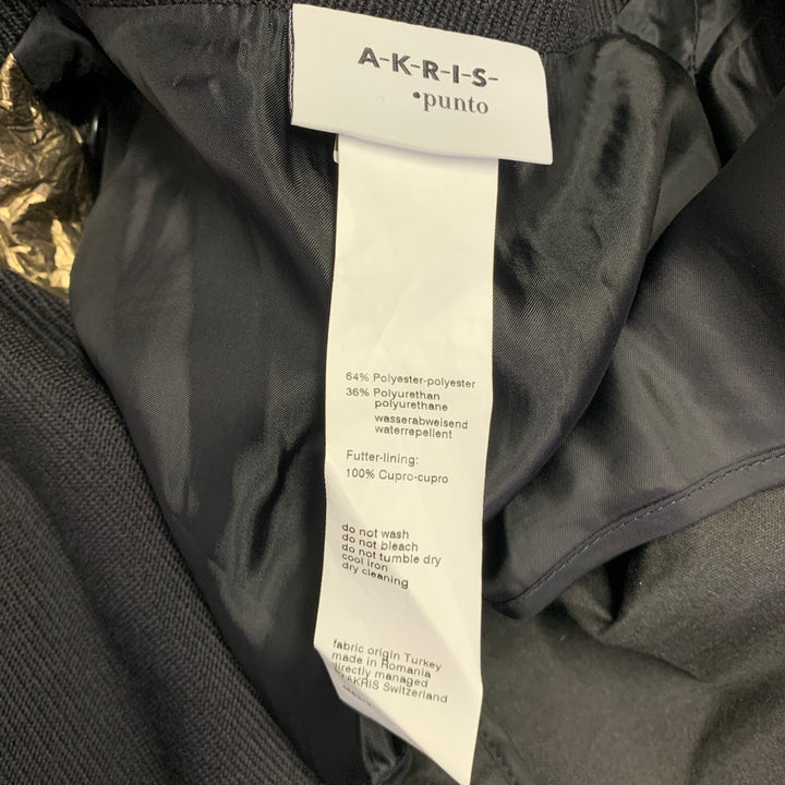AKRIS Size 12 Gold Polyester Blend Metallic Trench Coat