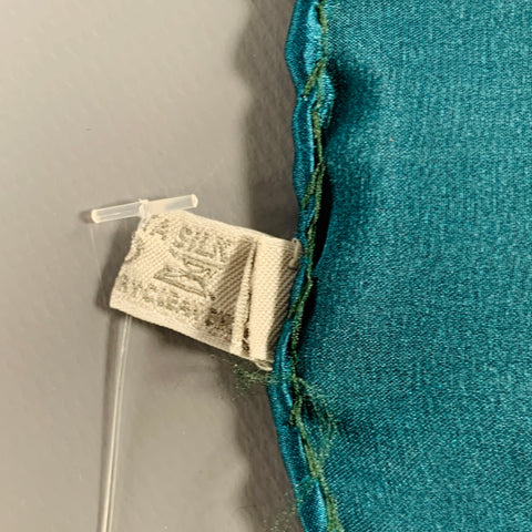 ERMENEGILDO ZEGNA Green Blue Paisley Silk Pocket Square