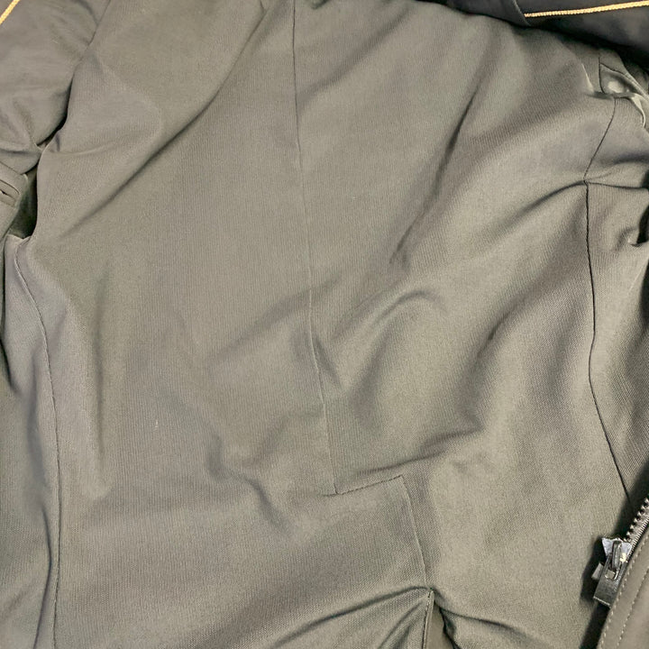 BURBERRY PRORSUM Size L Black Polyamide Blend Patch Pockets Zip Up Jacket
