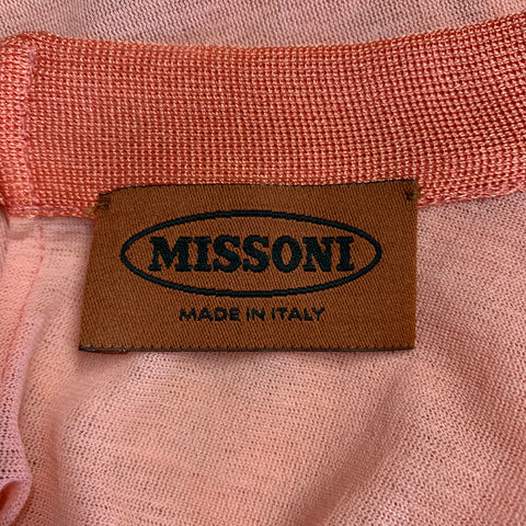 MISSONI Size 8 Orange Coral Cotton Contrast Trim Tank Casual Top