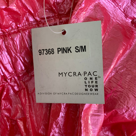 MYCRA PAC Size S M Pink Polyeurethane Metallic Zip Up Coat