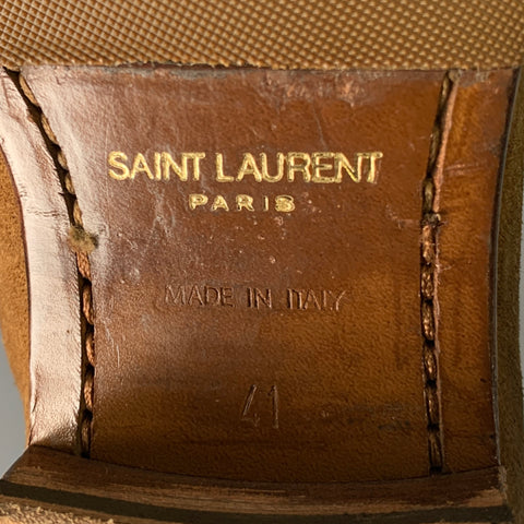 SAINT LAURENT Size 8 -Wyatt 30 Jodhpur- Tan Suede Belted Boots