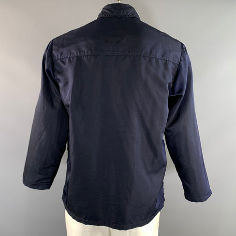 DRIES VAN NOTEN Size L Navy Polyamide Shirt Jacket