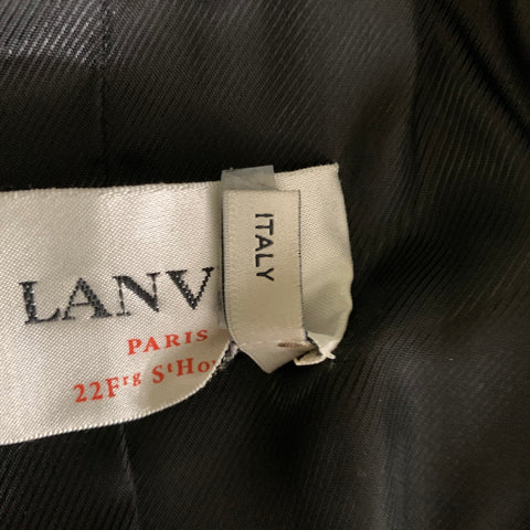 LANVIN Size M Black Leather Deer Skin Moto Racer Vest