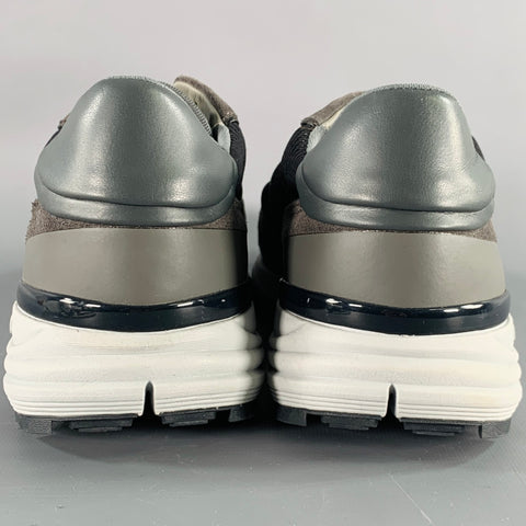 JOHN ELLIOTT Size 11 Grey Black Color Block Mesh Lace-Up Sneakers