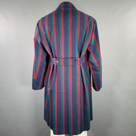 GUCCI 2019 Taille 42 Manteau en laine à rayures noires et bordeaux