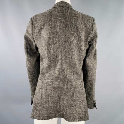 BILLY REID Taille 4 Gris Laine Mélangée Tweed Veste Blazer à Revers Cranté