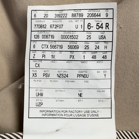 Pantalon décontracté ERMENEGILDO ZEGNA taille 38, mélange de coton beige, devant plat