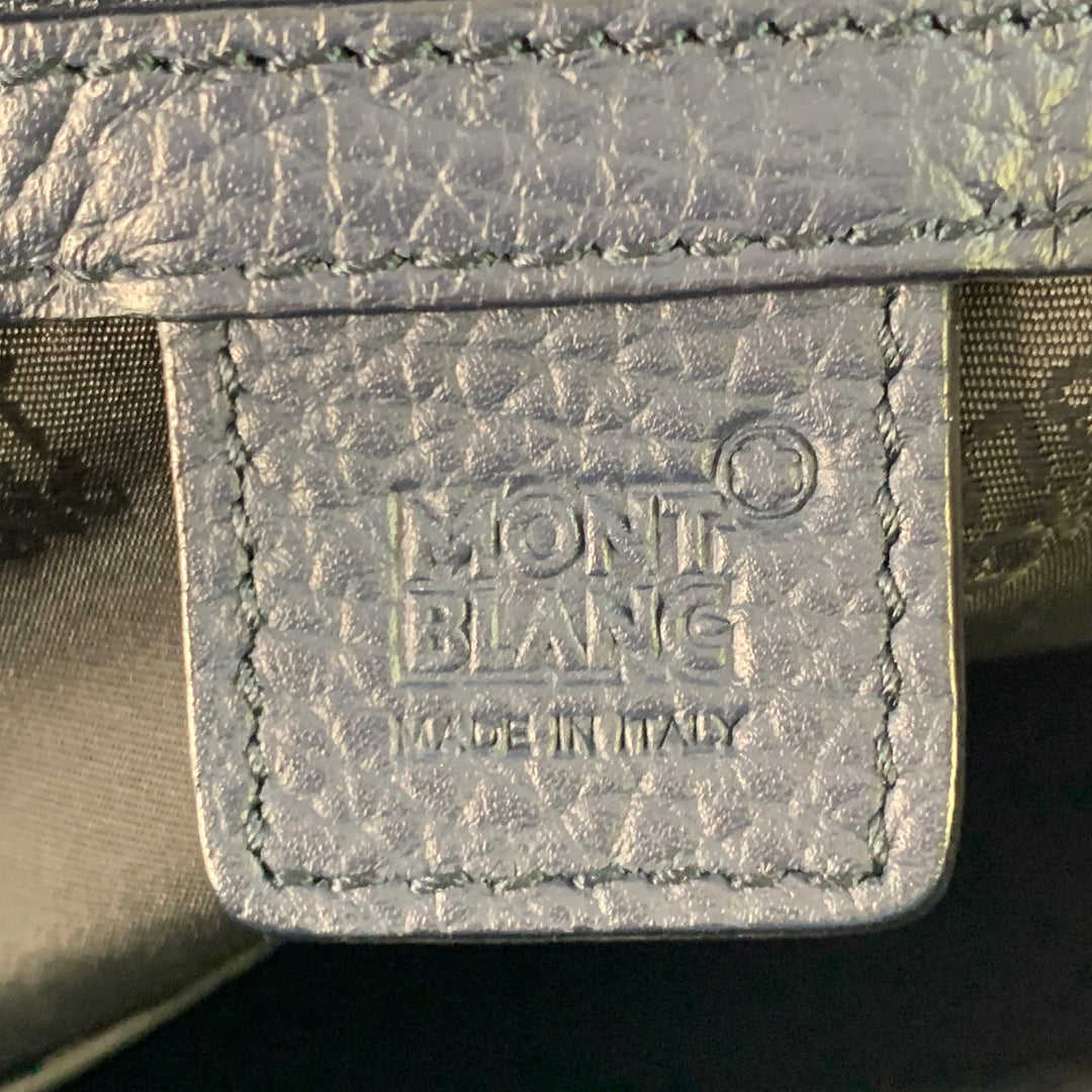 MONT BLANC Navy Pebble Grain Leather Briefcase