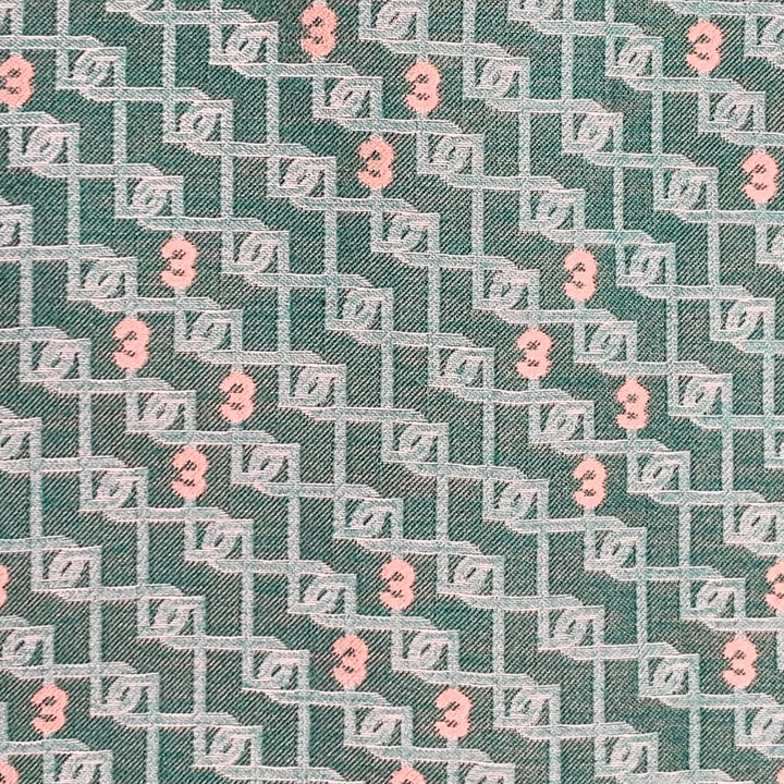 3.PARADIS SS22 Size L Green Jacquard Wool Notch Lapel Coat