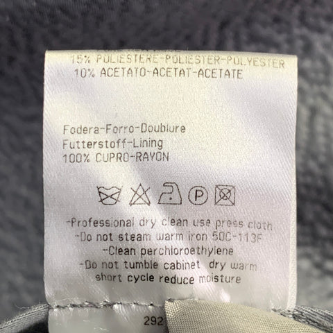 CALVIN KLEIN COLLECTION Size 40 Grey Metallic Cotton Blend Peak Lapel Suit