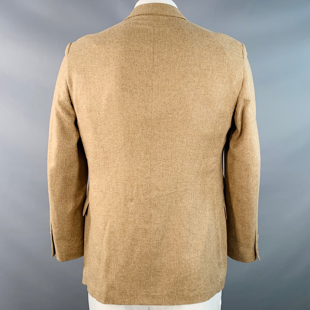 PAUL STUART Size 42 Regular Tan Silk Notch Lapel Sport Coat