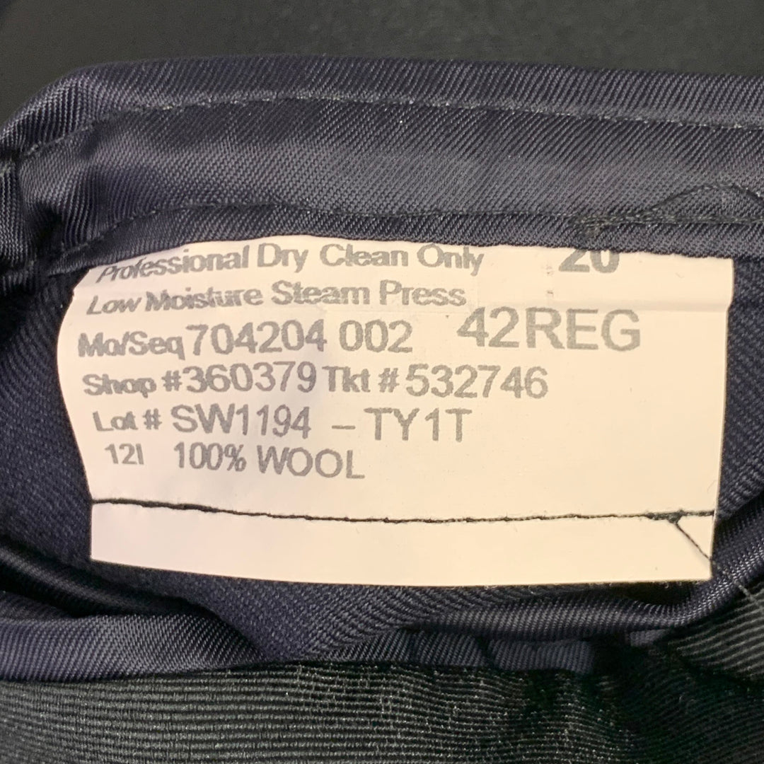 TODD SNYDER Size 42 Navy Black Wool Peak Lapel Sport Coat