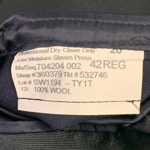 TODD SNYDER Size 42 Navy Black Wool Peak Lapel Sport Coat