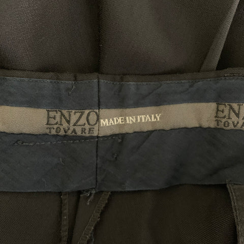 ENZO TOVARE Size 36 Black Wool Blend Dress Pants