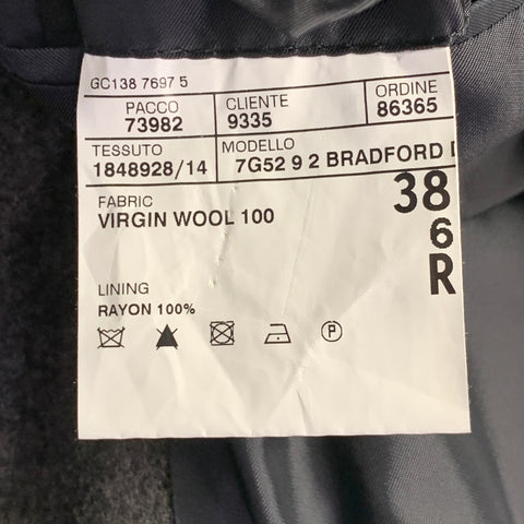 POLO BY RALPH LAUREN Size 38 Regular Grey Virgin Wool Double Breasted Peak Lapel Suit