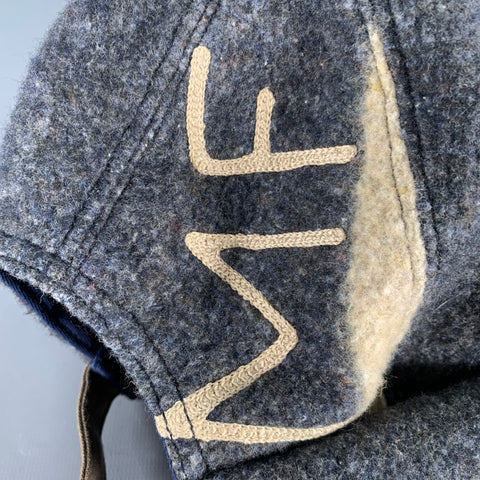 KAPITAL Grey Textured Acrylic Blend Fleece Hat