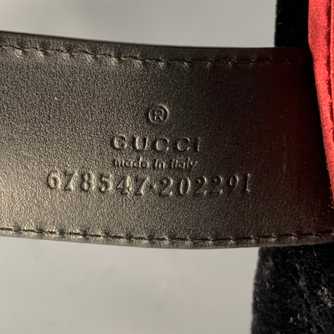 GUCCI FW21 Size M Black Velvet Leather Trim Cotton Riding Helmet