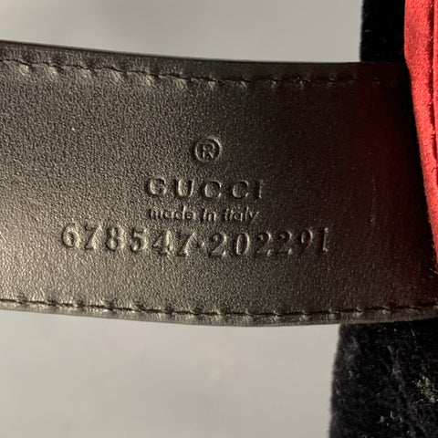 GUCCI FW21 Size M Black Velvet Leather Trim Cotton Riding Helmet