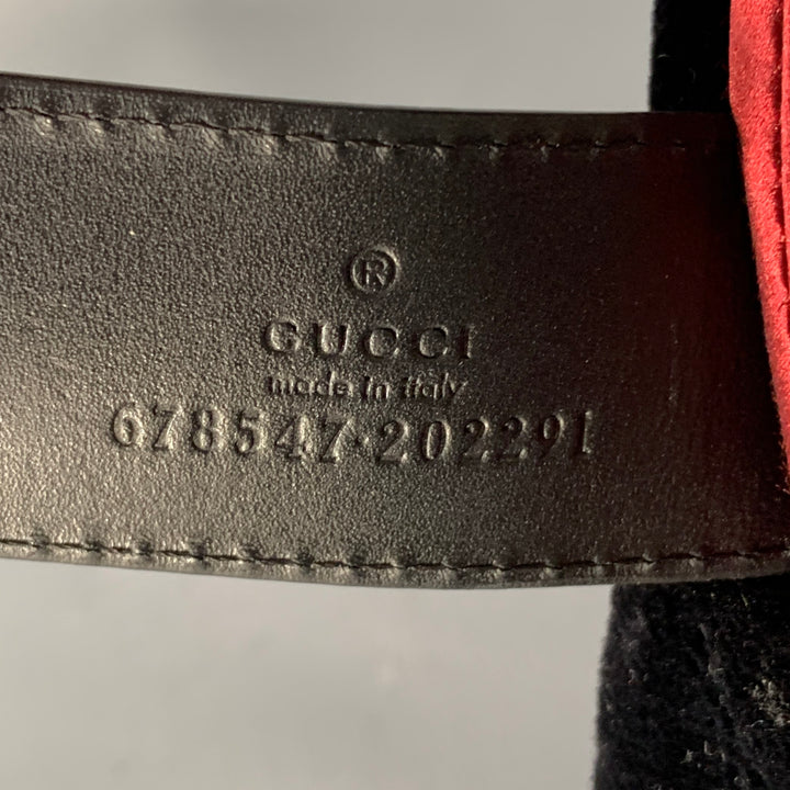 GUCCI FW21 Size M Black Velvet Leather Trim Cotton Riding Helmet